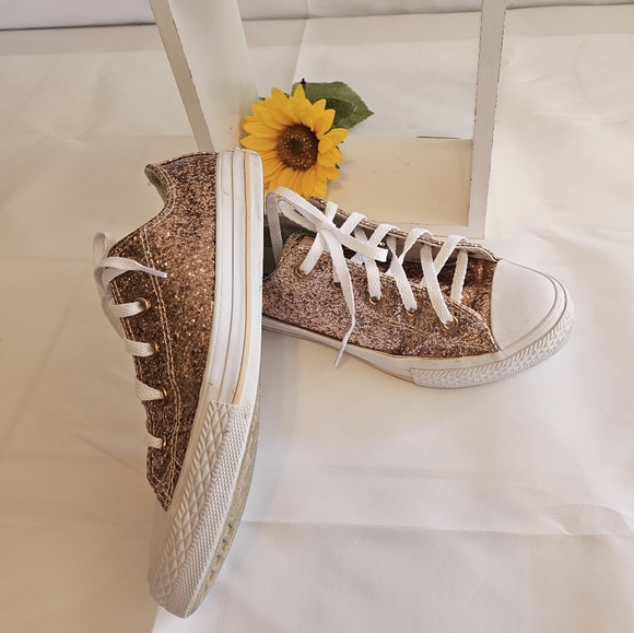 Converse Glitter Chuck Taylor All Star Junior. Dust Pink Glitter Size 2. - Picture 8 of 16